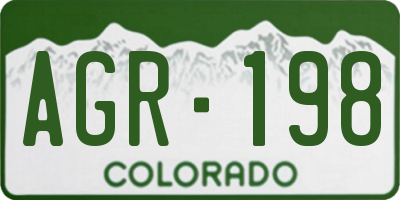 CO license plate AGR198