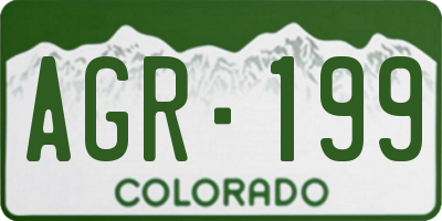 CO license plate AGR199