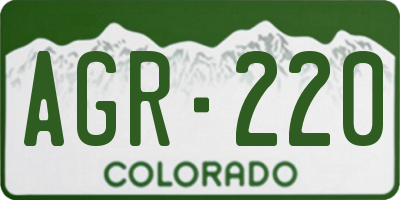 CO license plate AGR220