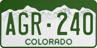 CO license plate AGR240