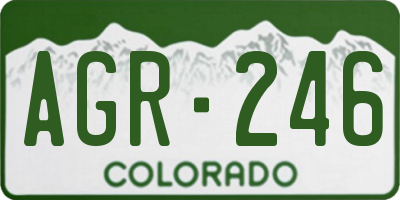 CO license plate AGR246