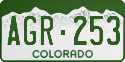 CO license plate AGR253