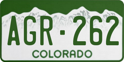 CO license plate AGR262