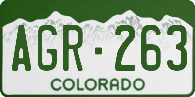CO license plate AGR263