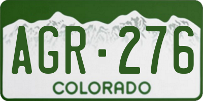 CO license plate AGR276
