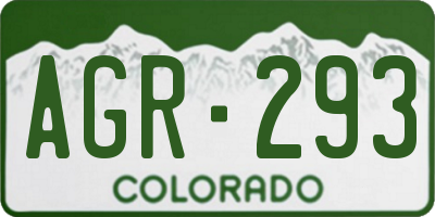 CO license plate AGR293
