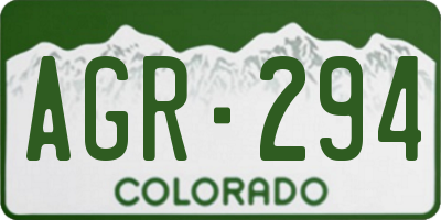 CO license plate AGR294