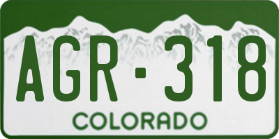 CO license plate AGR318