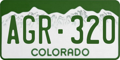 CO license plate AGR320