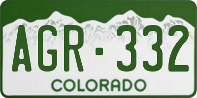 CO license plate AGR332