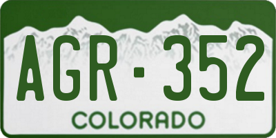 CO license plate AGR352