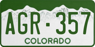 CO license plate AGR357