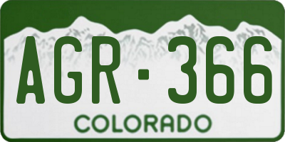 CO license plate AGR366
