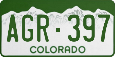 CO license plate AGR397
