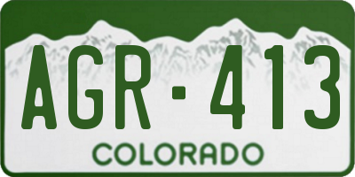CO license plate AGR413