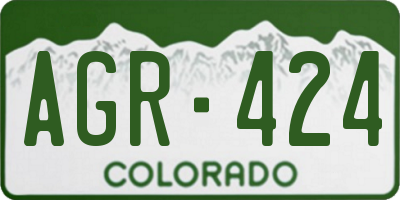 CO license plate AGR424