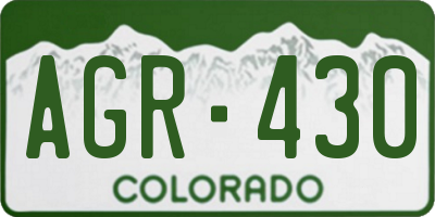 CO license plate AGR430