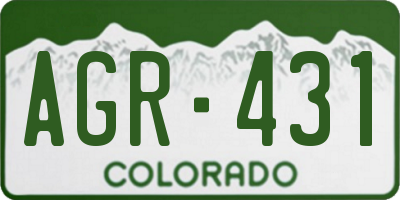 CO license plate AGR431