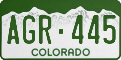 CO license plate AGR445