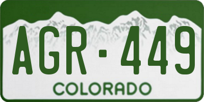 CO license plate AGR449