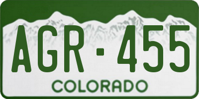 CO license plate AGR455
