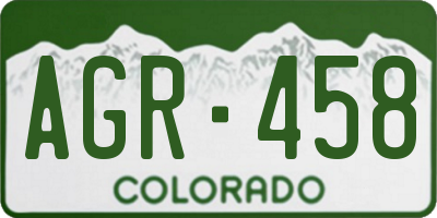 CO license plate AGR458