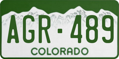 CO license plate AGR489