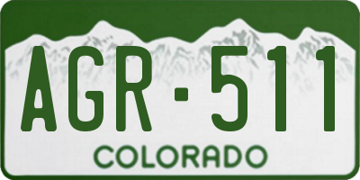 CO license plate AGR511