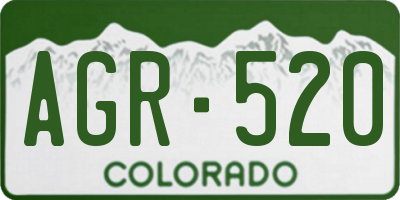 CO license plate AGR520