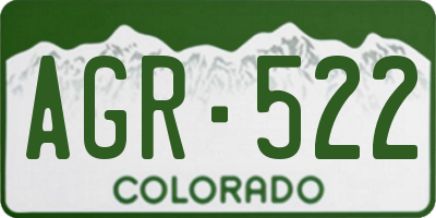 CO license plate AGR522