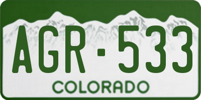 CO license plate AGR533