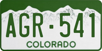 CO license plate AGR541