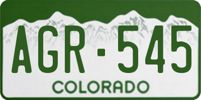 CO license plate AGR545