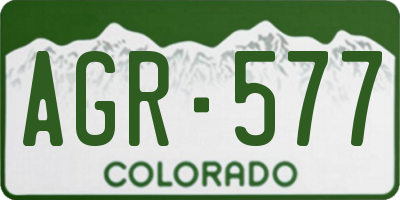 CO license plate AGR577
