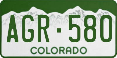 CO license plate AGR580