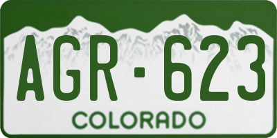CO license plate AGR623