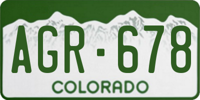 CO license plate AGR678
