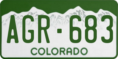 CO license plate AGR683