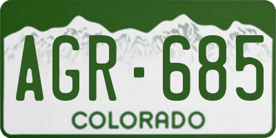 CO license plate AGR685
