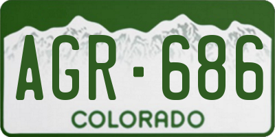 CO license plate AGR686