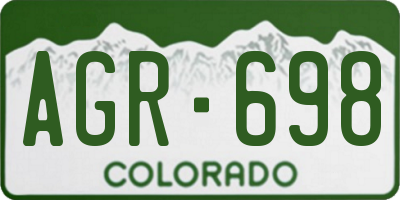 CO license plate AGR698