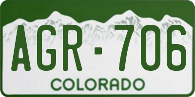CO license plate AGR706