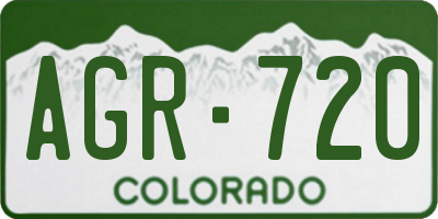 CO license plate AGR720