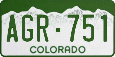 CO license plate AGR751