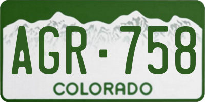 CO license plate AGR758