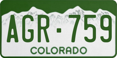 CO license plate AGR759