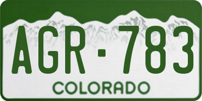 CO license plate AGR783