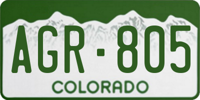 CO license plate AGR805