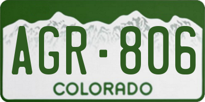CO license plate AGR806
