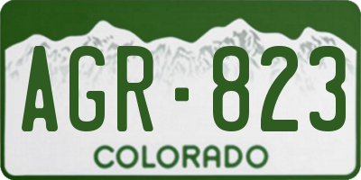 CO license plate AGR823